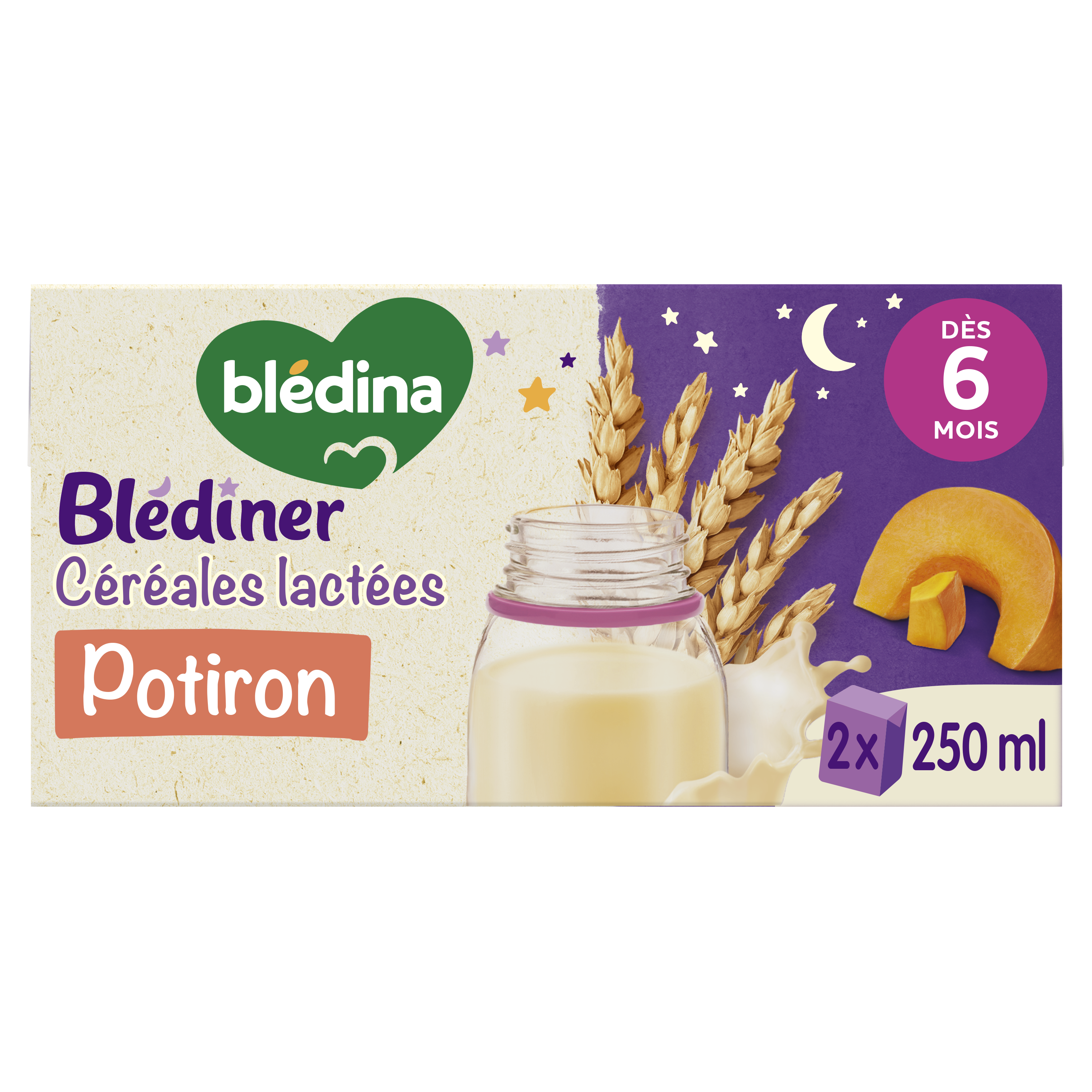 BLEDINA BLEDINER BRIQUES Potiron 2x250ml Dès 6 mois