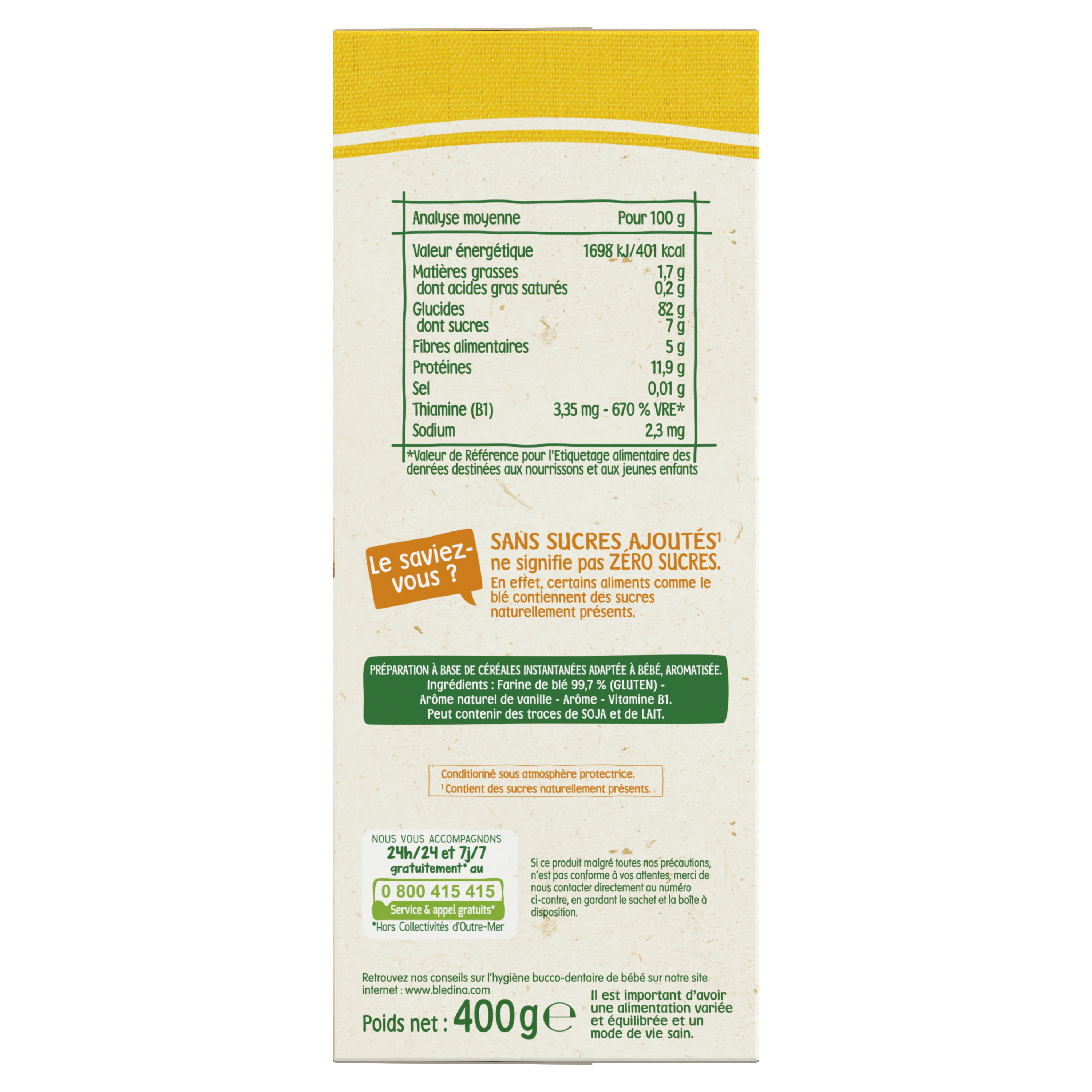 BLEDINA BLEDINE Saveur Vanille 400g Dès 6 mois