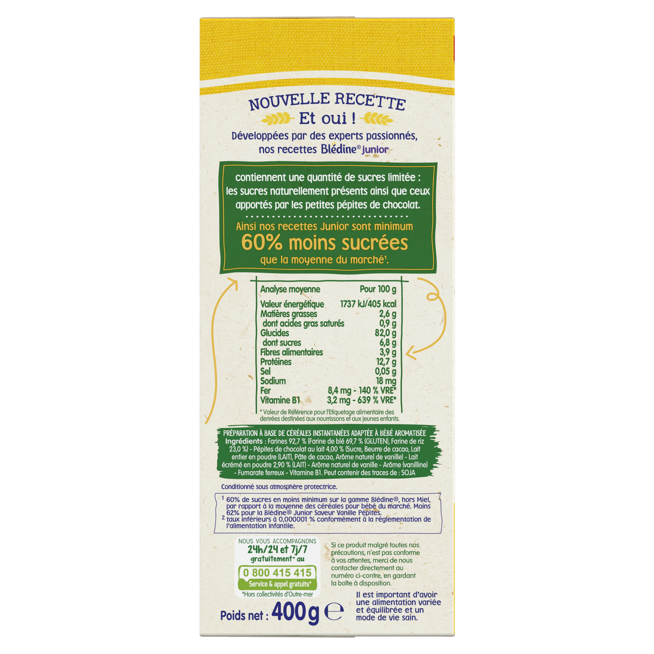 BLEDINE JUNIOR 400g Saveur Vanille Pépites Dès 15 mois