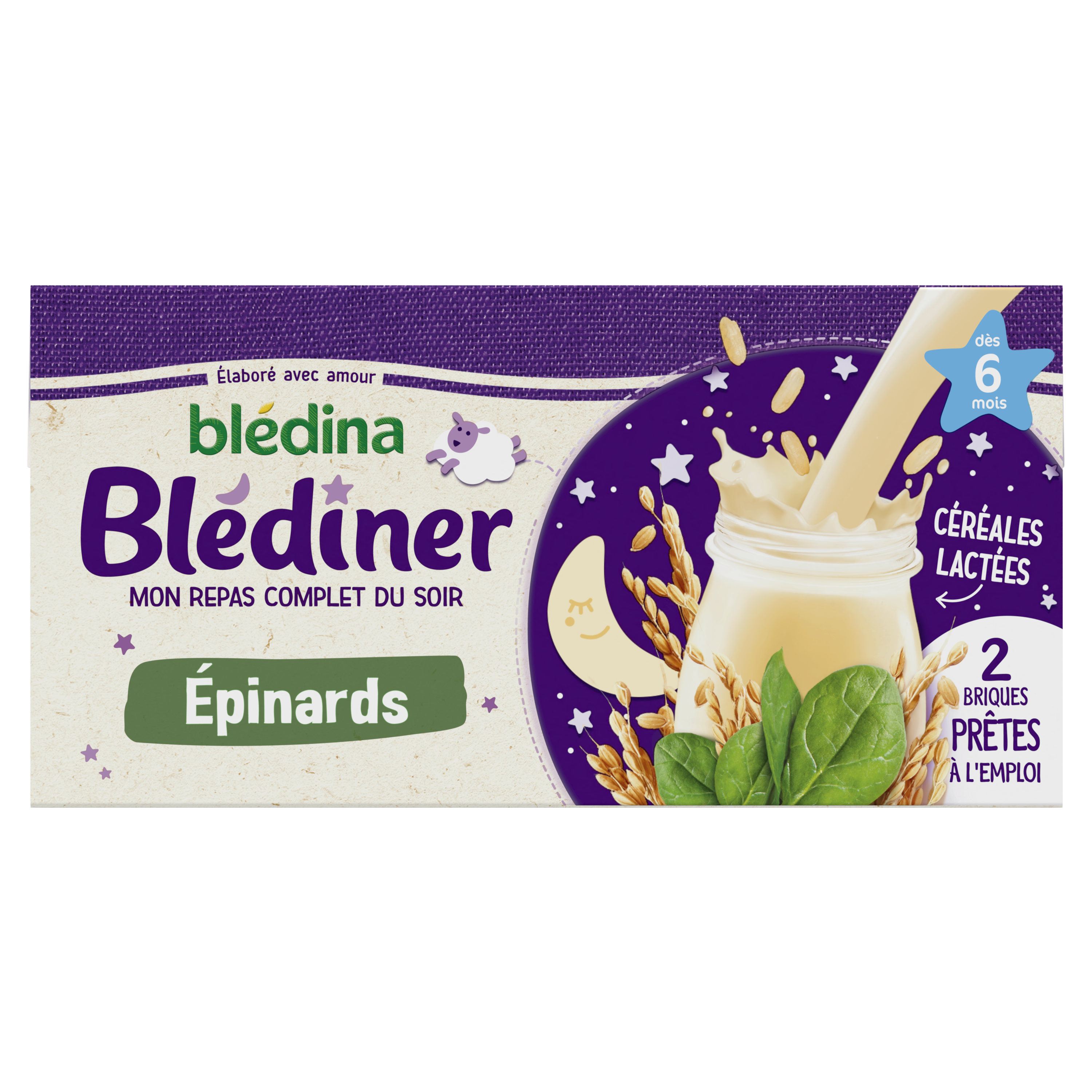 BLEDINA BLEDINER BRIQUES Epinards 2x250ml Dès 6 mois