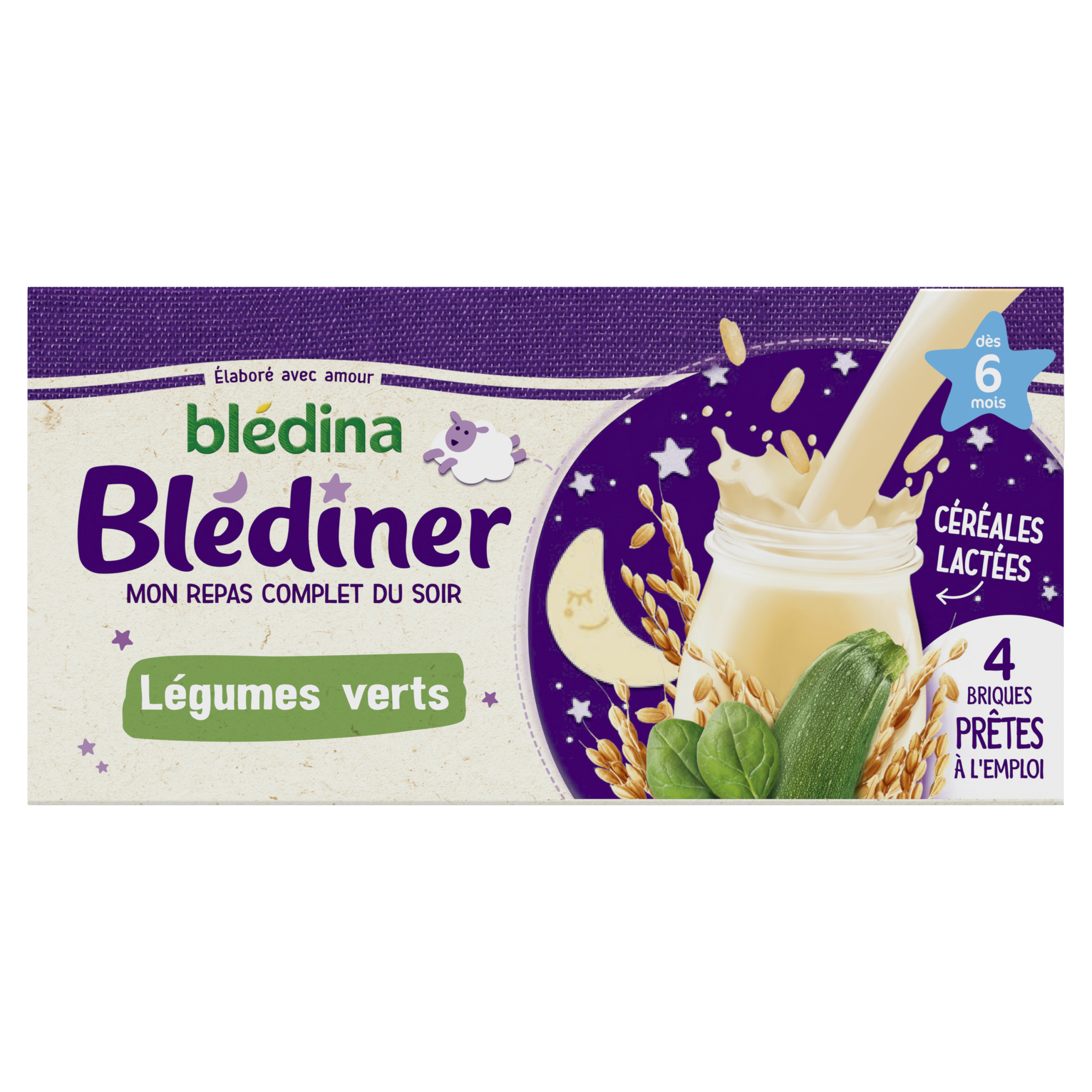 BLEDINA BLEDINER BRIQUES Légumes verts 4x250ml Dès 6 mois