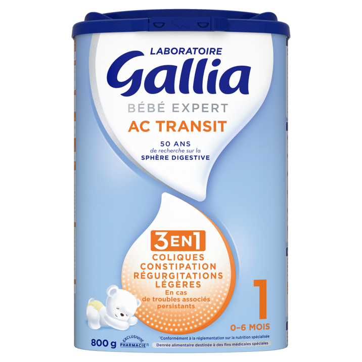 LABORATOIRE GALLIA BÉBÉ EXPERT AC TRANSIT 3EN1 1ER ÂGE 800G 